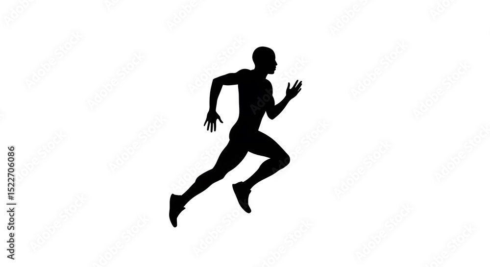 Running Man Silhouette in Black Running Man Silhouette in Black