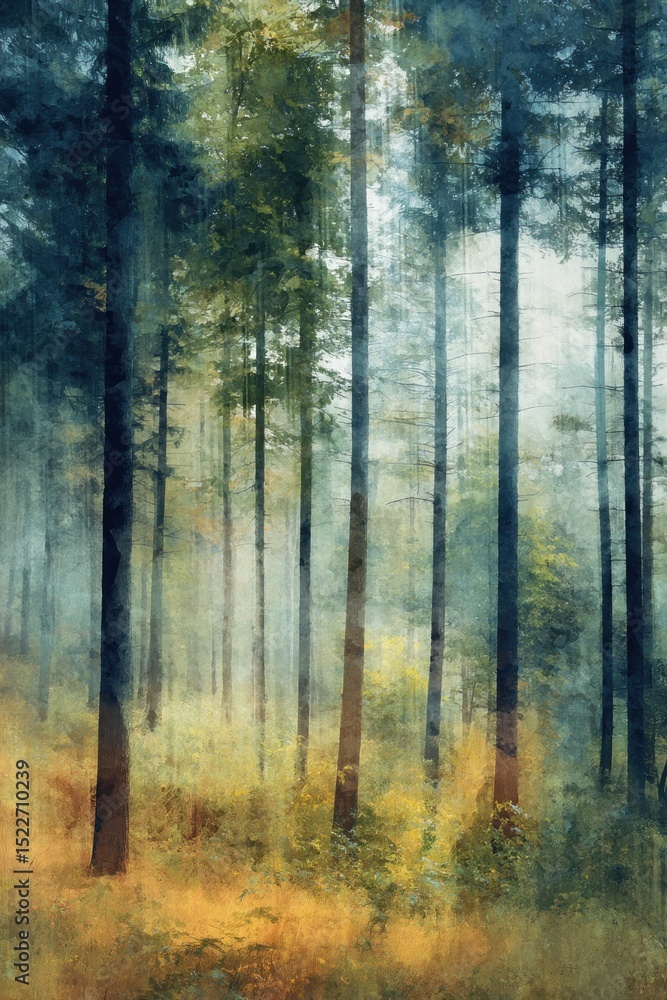 Fototapeta premium Misty forest pathway