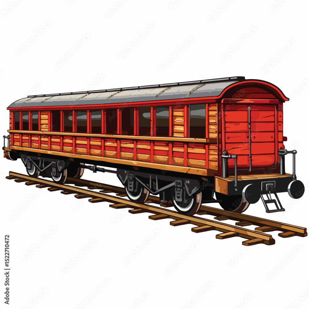 Fototapeta premium Professional Vector Illustration of Train Rail Wagon Transport for Creative Design Projects
