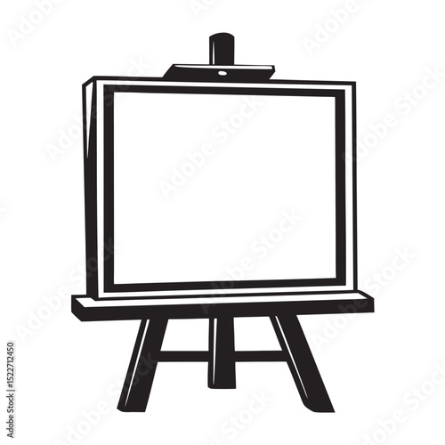 Blank easel with canvas in minimalist style for artistic display  