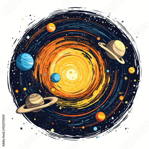 Celestial Body Icon Vector Illustration for Astronomy Education Materials and Science Websites
