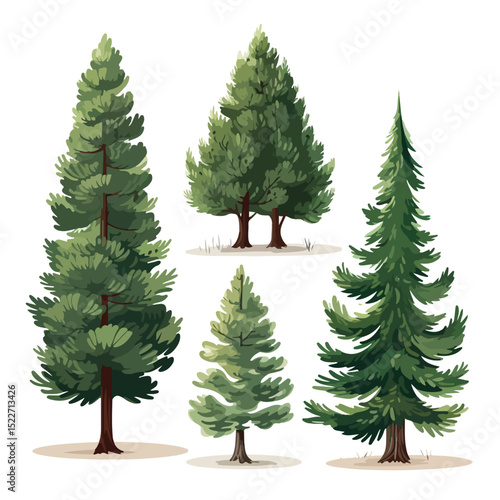 Holiday-themed Christmas Trees Vector Illustration for Festive Decor and Graphic Design Projects