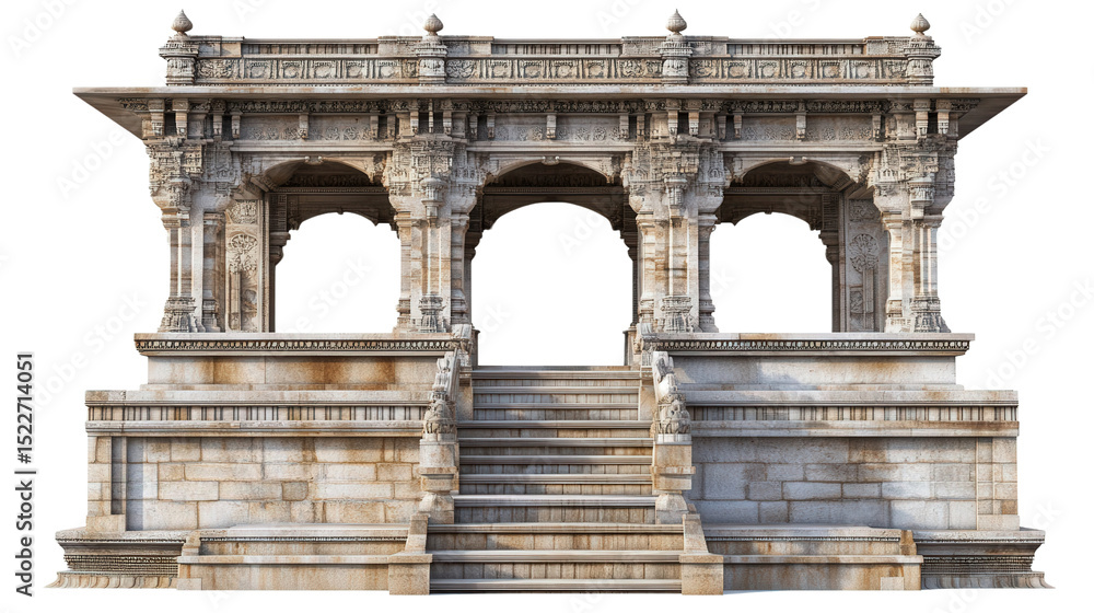 Obraz premium Ancient stepwell architecture Transparent background, PNG file