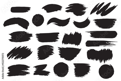 Brush Stroke Vector Set, Black Paint Stroke Collection, Hand Drawn Ink Elements, Abstract Brush Pack, Grunge Paint Marks, Artistic Texture Design, Marker Brush Art, Modern Ink Smear, Grunge Stroke Sym