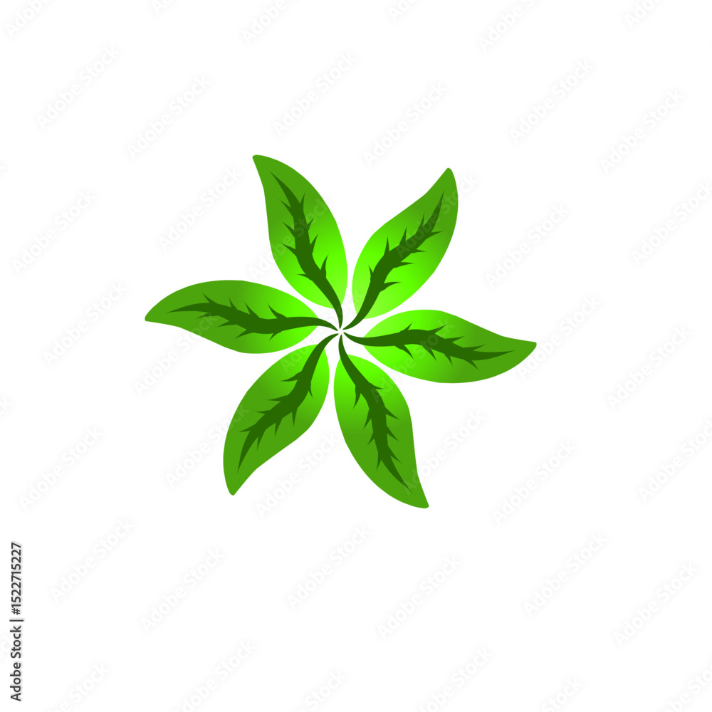 Fototapeta premium Luminous verdant foliage arrangement on stark backdrop creating a focal point