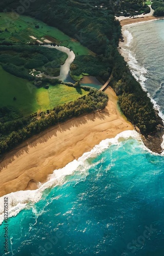 aerial view of the sea