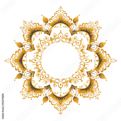 Eid Mubarak Card with Mandala Frames Decoration - Festive Islamic Greetings Design