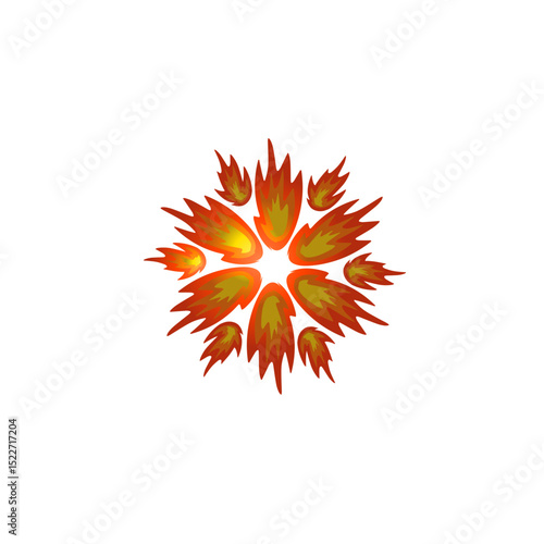 Stylized fiery bloom against a void backdrop, a digital illustration concept