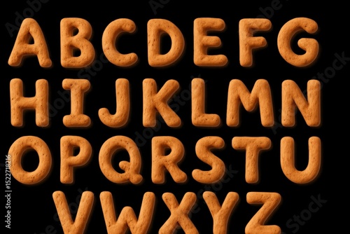 PNG image of a set of cookies with the letters and numbers isolated on a transparent background.