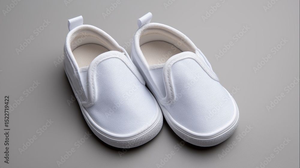 Simple white slip-on shoes designed for comfort and everyday wear Simple white slip-on shoes designed for comfort and everyday wear