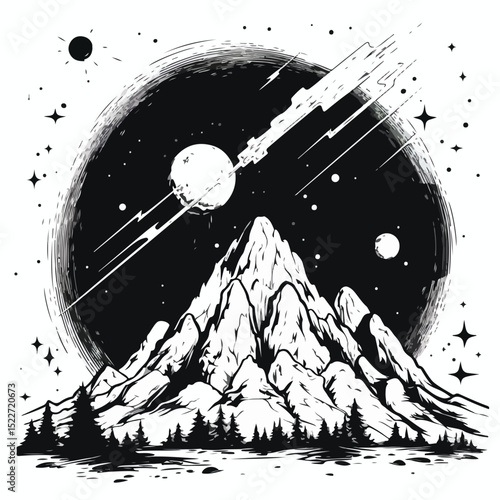 Cartoon Meteor Illustration for Educational Projects and Science Blogs