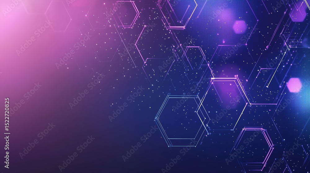 Obraz premium Futuristic AI Chip Security Protection: High-Tech Digital Art with Blue Circuit and Glowing Lines on Blue-Purple Gradient Background