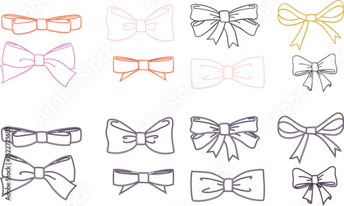 bow ties, bows, ribbons, classic bow ties, modern bow ties, various bow tie designs, abstract bow ties, minimalist bow ties, decorative bow ties, stylized bow ties
