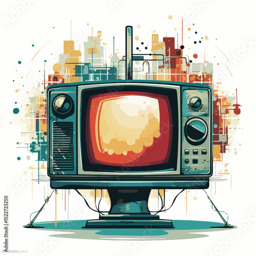 Modern Television Media Technology Concept Vector Illustration Design for Marketing Materials