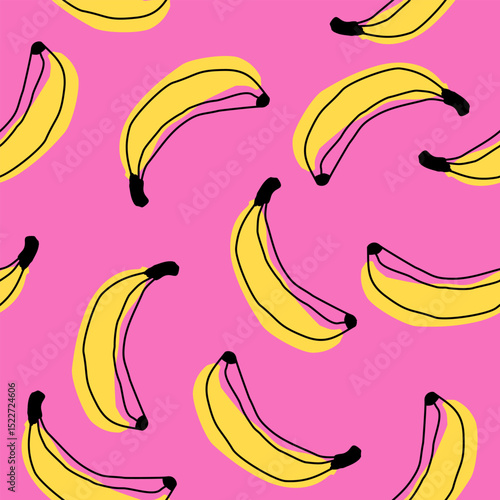 Cute banana fruits pattern background vector design