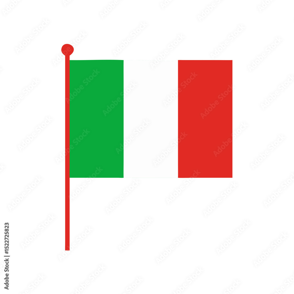 Vector illustration of the flag of Italy, isolated on white background. Vector illustration of the flag of Italy, isolated on white background.