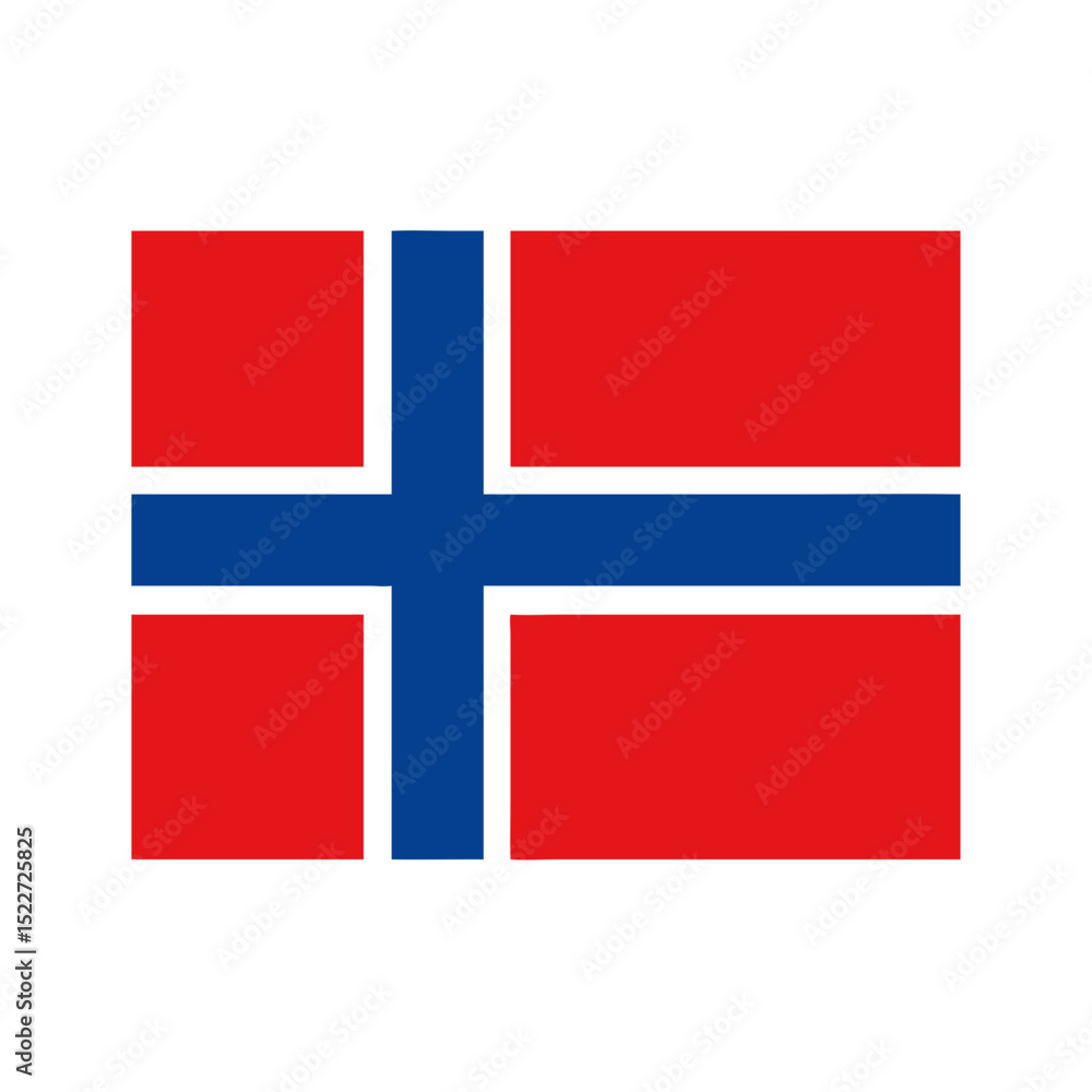 Obraz premium Vector illustration of the flag of Norway, isolated on white background.
