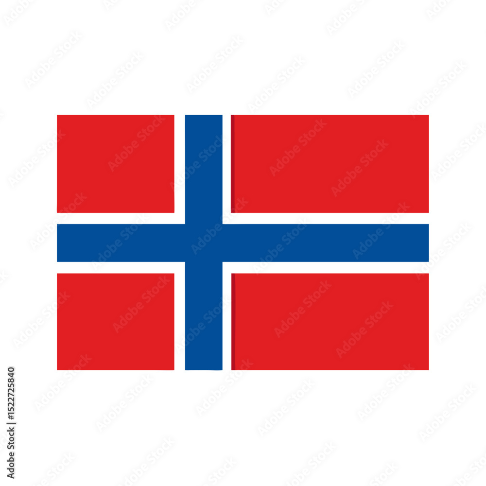 Naklejka premium Vector illustration of the flag of Norway, isolated on white background.