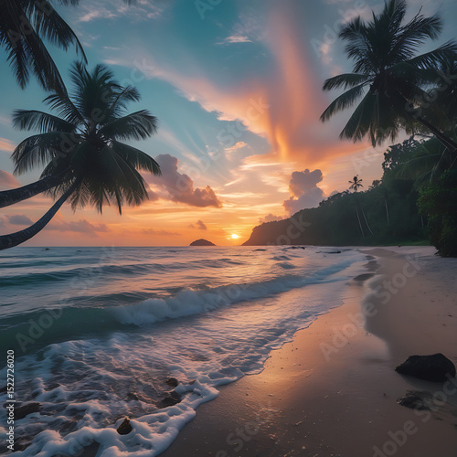 sunset on the beach