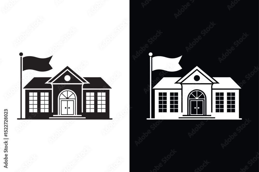 Fototapeta premium School icon vector on White Background ,Vector Art Illustration on white background.