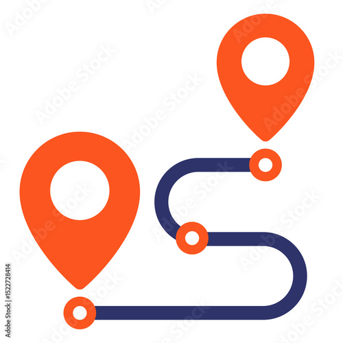 Path, route icon on white