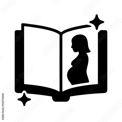 Pregnancy book icon in solid style