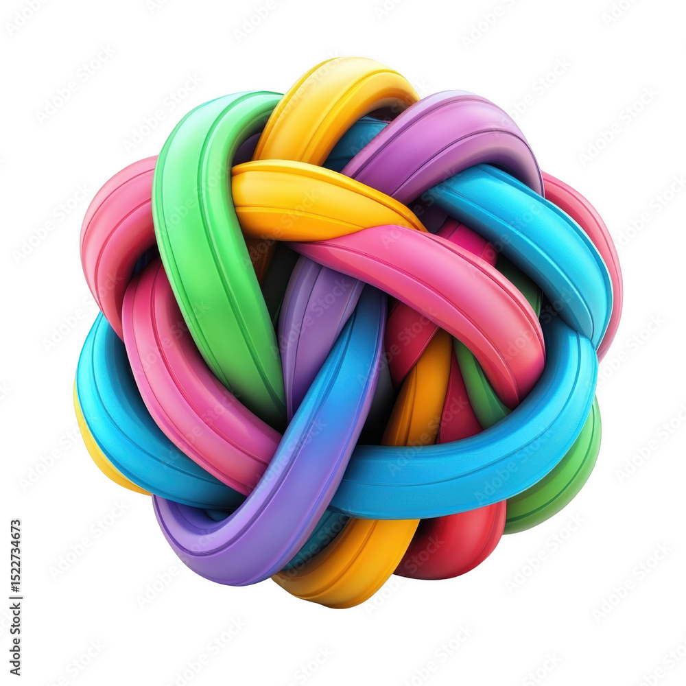 custom made wallpaper toronto digitalA colorful, intertwined knot made of flexible, shiny material in various vibrant hues. cut out. transparent background