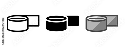 Multipurpose duct tape vector icon in outline, glyph, filled outline style. Three icon style variants in one pack.