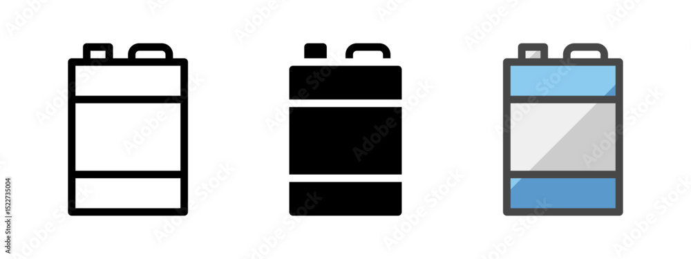 Multipurpose paint thinner vector icon in outline, glyph, filled outline style. Three icon style variants in one pack.