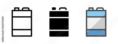 Multipurpose paint thinner vector icon in outline, glyph, filled outline style. Three icon style variants in one pack.
