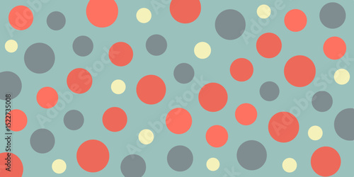 Colorful polka dots in red, yellow, and gray scattered across a light blue background, creating a playful and cheerful pattern.