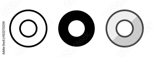 Multipurpose washer vector icon in outline, glyph, filled outline style. Three icon style variants in one pack.