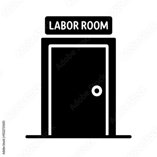 Labor room door icon in solid style
