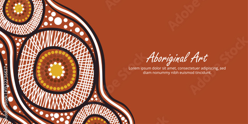 Aboriginal-themed decorative artwork with customizable text area