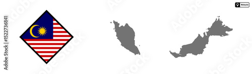 Photography Malaysia country map vector isolated on transparent background