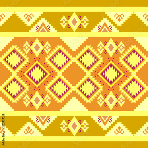 geometric pattern Purple, yellow. Native American tribal fabric, design vector for woven textile printing,tile,carpet,cards, motifs, picture books, ethnic boho indian texture ornament seamless pattern