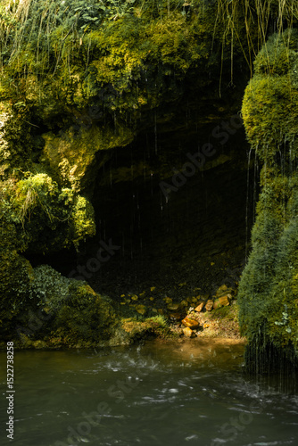 Mossy Cave with Waterfall