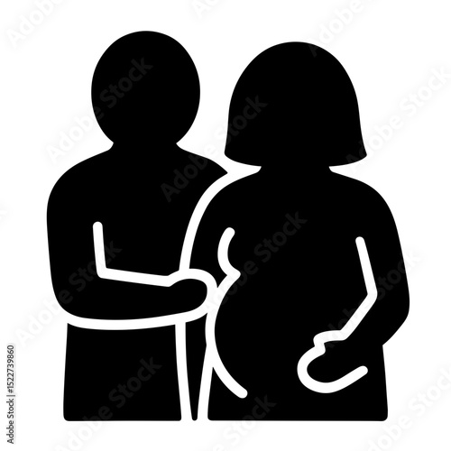 Expecting couple icon in solid style