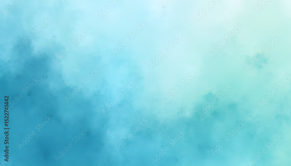 Fototapeta premium A vibrant teal watercolor wash painting with soft gradients.