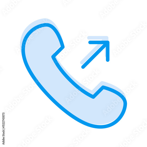 Modern Communication Icon Outgoing Call. Ideal for dialing, making calls, or initiating contact.