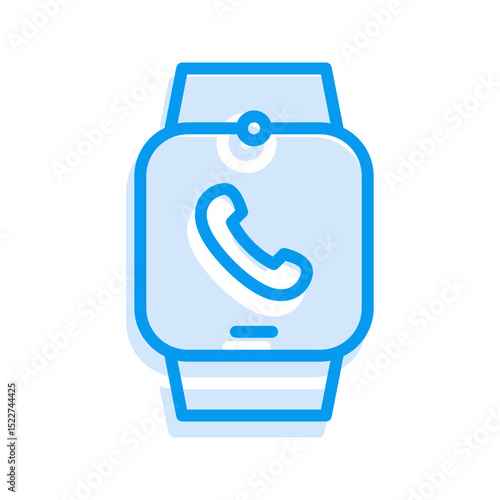 Modern Communication Icon Smartwatch Call. Represents making calls on a smartwatch for mobile convenience.