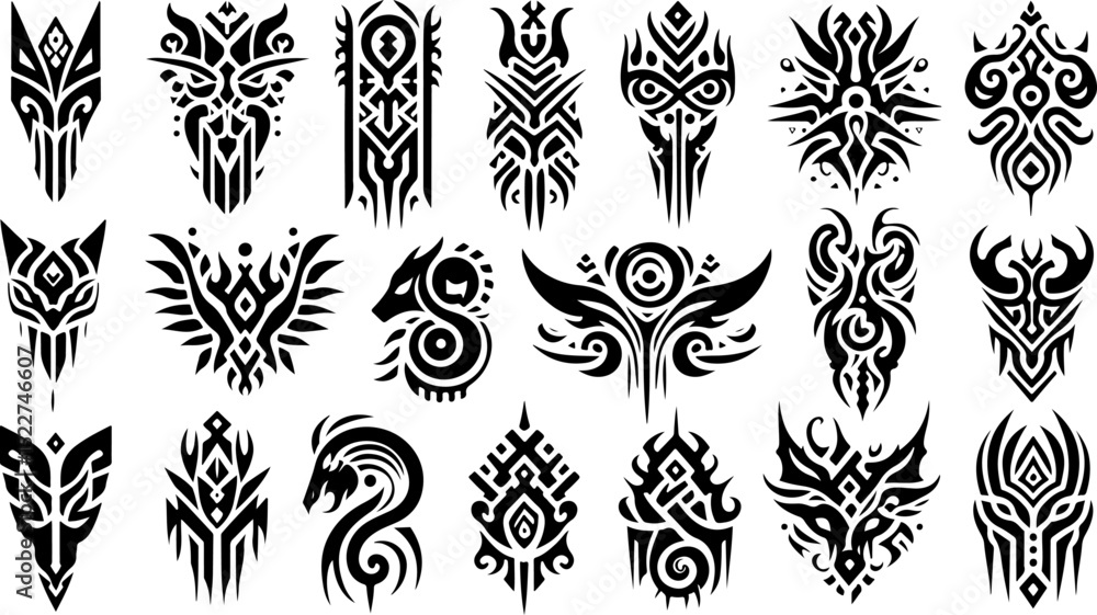 Traditional American Tattoo Flash Elements skull vector design Traditional American Tattoo Flash Elements skull vector design