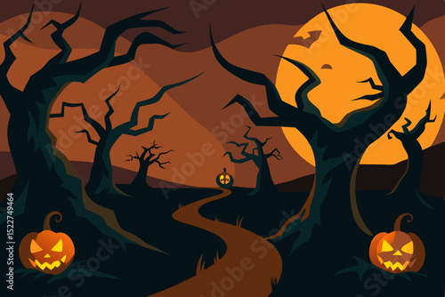halloween background with pumpkin