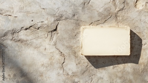 Blank, aged paper on textured stone