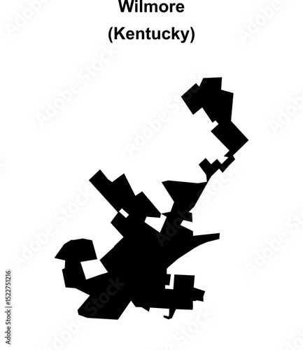 Wilmore (Kentucky) blank outline map
