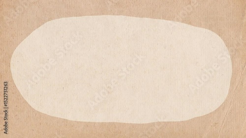 Vintage paper texture background loop animation. Freehand frame on aged old page overlay transition stop motion video. Kraft paper texture with stain, dust particles. Empty abstract animated backdrop