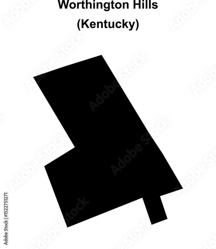 Worthington Hills (Kentucky) blank outline map