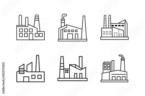 factory line art vector illustration