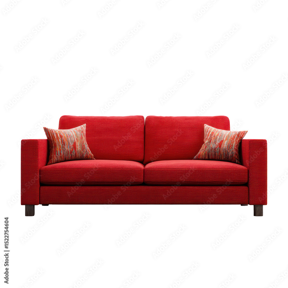 red sofa minimalist transparant background red sofa minimalist transparant background