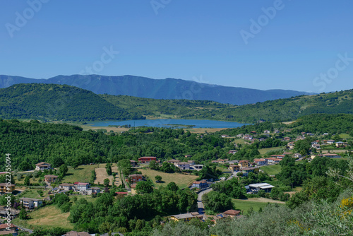 Wallpaper Mural View of Trivigliano lake in a green valley in the province of Frosinone. Torontodigital.ca
